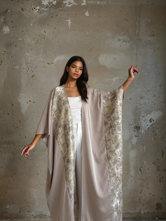 Kimono beige brocard