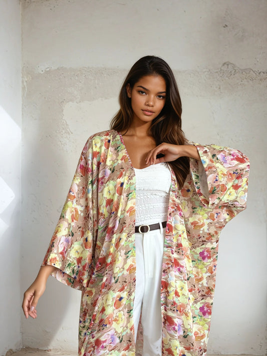 kimono silk floral