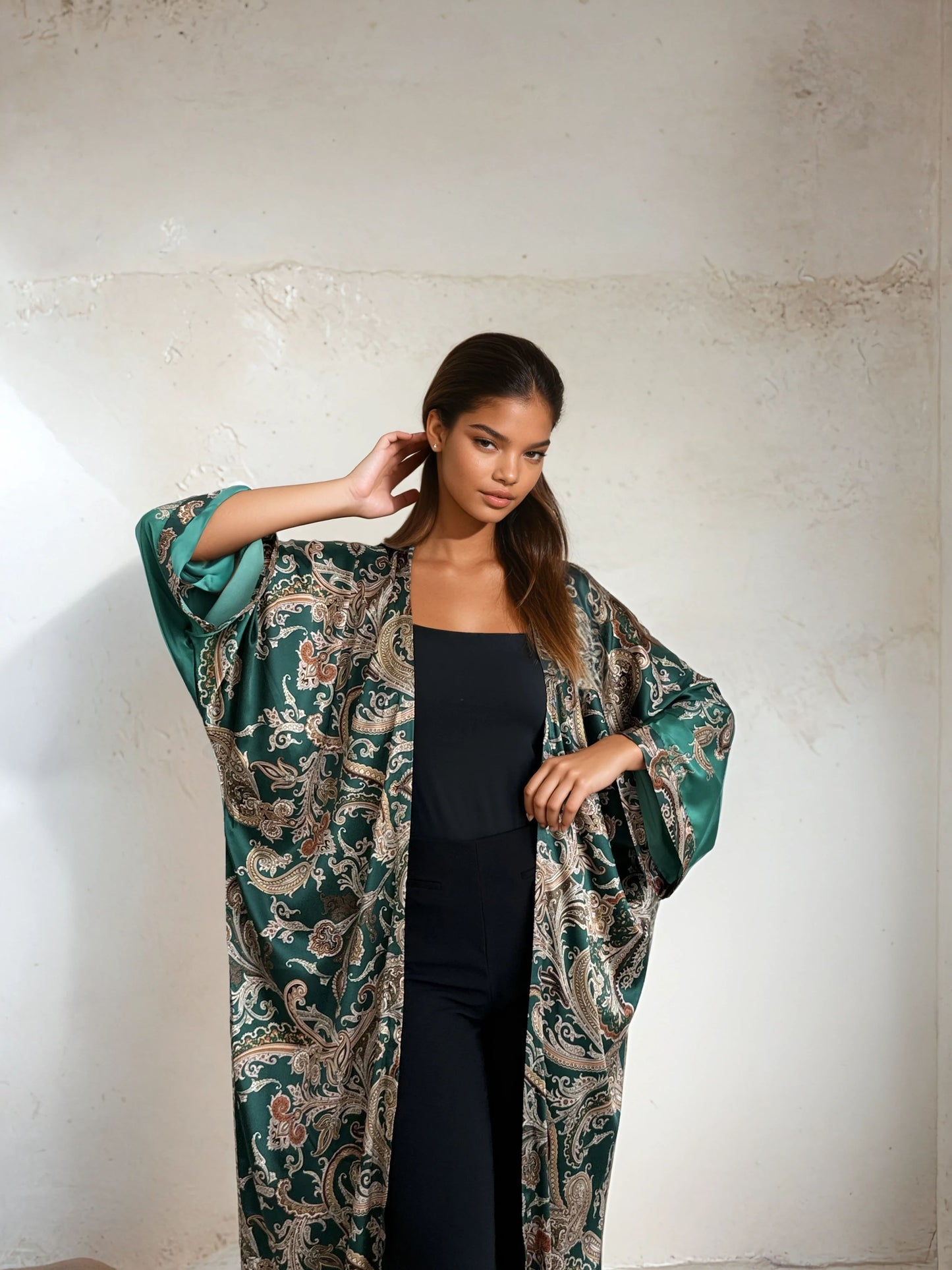 kimono silk floral