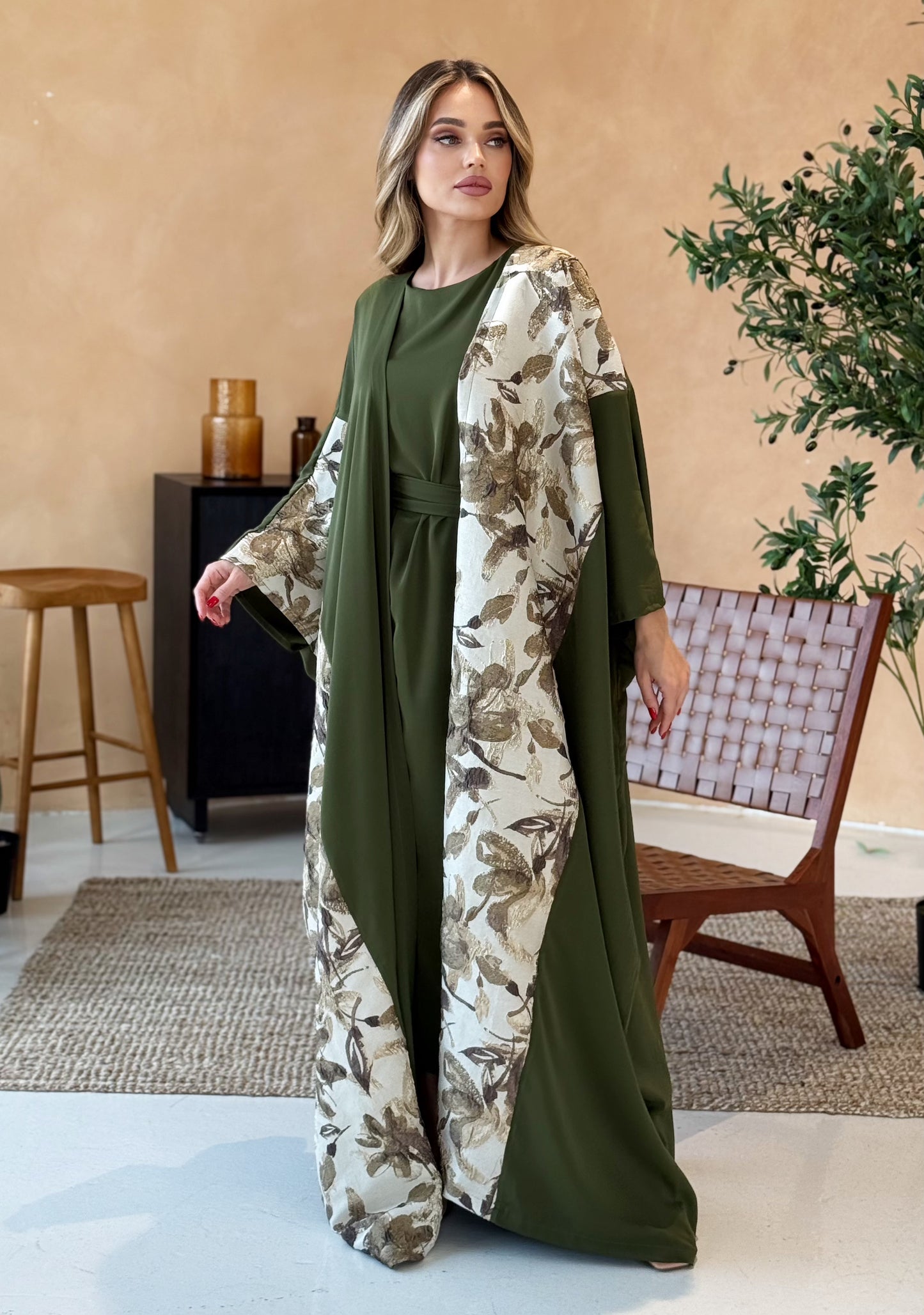 Abaya brocard green