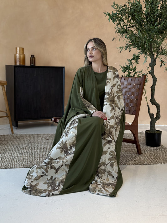 Abaya brocard green
